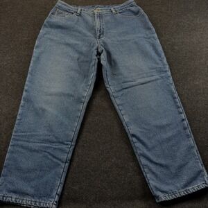 LL Bean Women's Fleece Lined Double L Relaxed Fit Jeans Size 18P